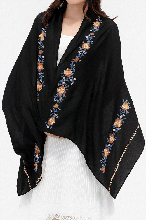 Embroidered Travel-Must Versatile Shawl