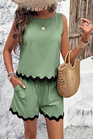 Flattering Coastal Scallop Two Piece Set