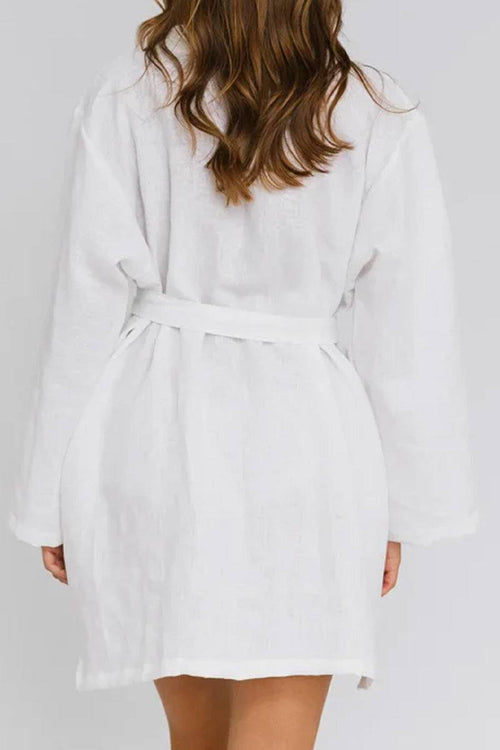 Cotton-Linen Blend Luxury Spa Robe