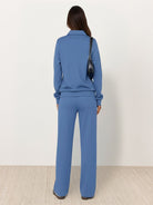 Wrinkle-free polo set two-piece structured casual outfit with breathable fabric and side pockets