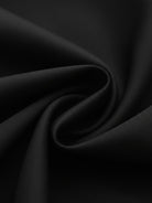 Slimming V-neck midi dress with button front, ruffle cuffs, and A-line skirt in wrinkle-resistant polyester