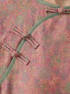 100% cotton Chinese Pankou pajamas set with tunic top and wide-leg pants featuring traditional frog closures and contrast piping