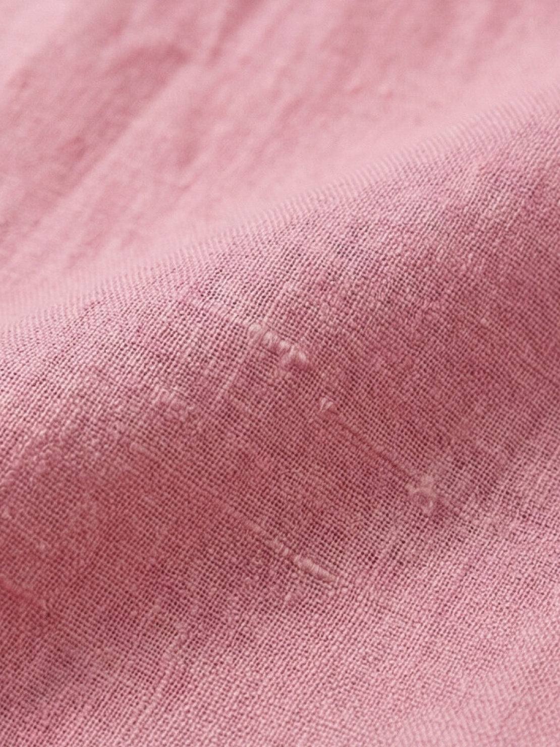 100% linen two-way button blouse with A-line silhouette and Peter Pan collar