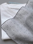 Lightweight 100% linen neck scarf with timeless checkered pattern and triangular design