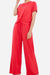 Red bamboo fiber pajama clothes with short sleeves and wide-leg pants, featuring a comfortable and eco-friendly design.