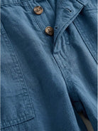 Casual button-down utility-chic trousers with deep pockets and rolled cuffs in soft durable fabric
