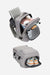 Chic Wanderlust Waterproof Backpack in gray with multiple compartments, padded laptop sleeve, and separate shoe storage.