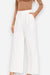 White Classically Vogue Business Trousers with high waist and slim tailored fit for women.