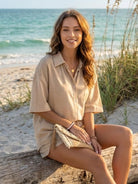 Coastal Linen Cotton two-piece set with breathable fabric and relaxed fit