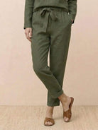 Cotton-linen monochrome relaxed longline top and wide-leg pants set for versatile styling