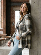 Highland Plaid Shacket cozy plaid overshirt with fleece lining and hood for cool weather layering