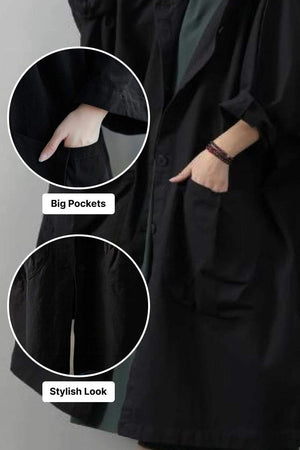 One Size Fits All Oversized Water Resistant Windbreaker Jacket