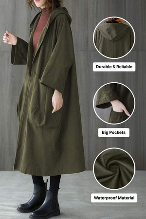 One Size Fits All Oversized Water Resistant Windbreaker Jacket