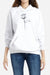 White oversized hoodie with minimalist black graffiti rose design, loose fit, and long sleeves for cozy style