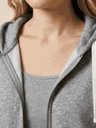 Women's oversized long zip sweatshirt hoodie with fleece lining and front pockets