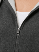 Oversized long zip sweatshirt hoodie with fleece lining and drawstring hood for casual layering