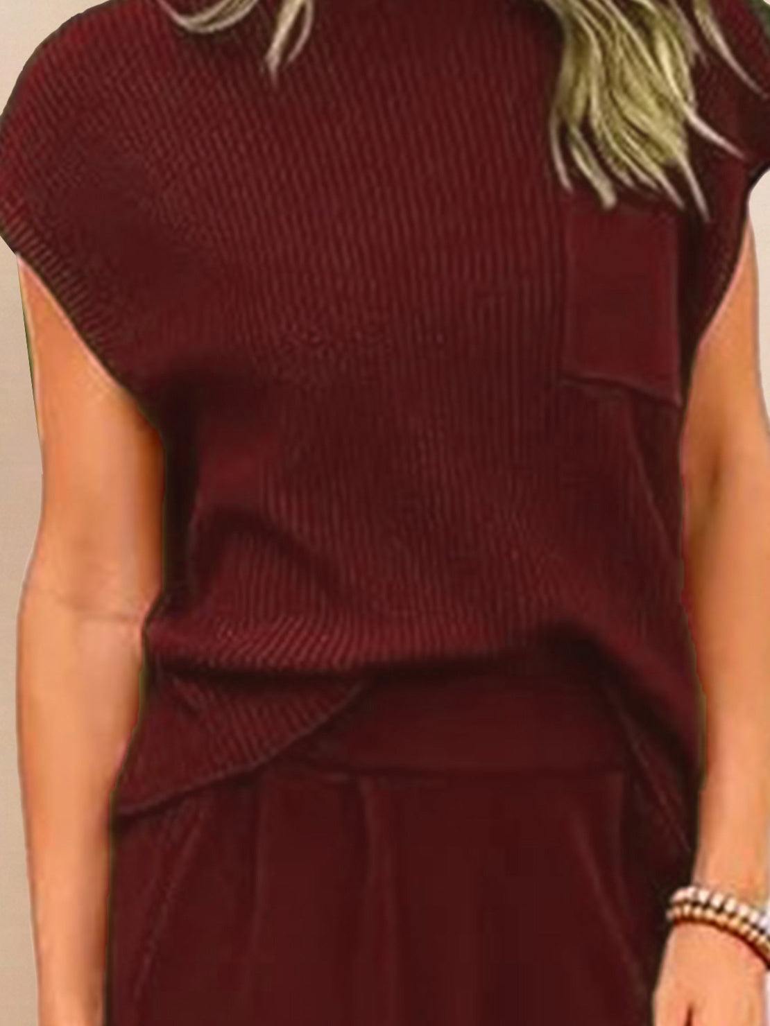 Comfy Couture Knit Sweater two-piece set with relaxed fit and soft knit fabric