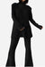 Timeless Striped Two-Piece black knitwear set with long sleeves and flared pants