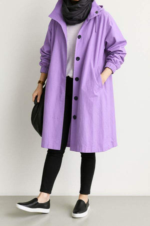 Water Resistant Oversized Hooded Windbreaker Rain Jacket