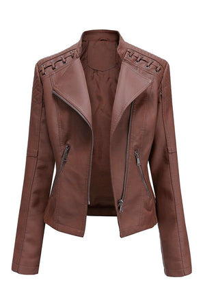 Slim Fit Leather Motorcycle Jacket