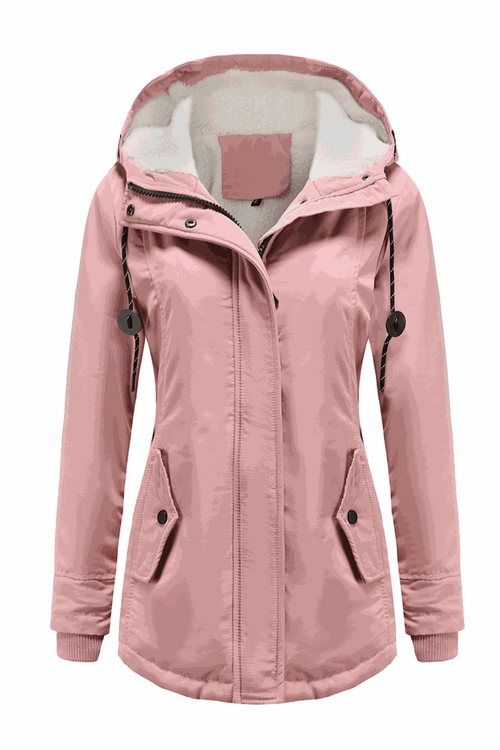 Casual Hooded Velvet Coat