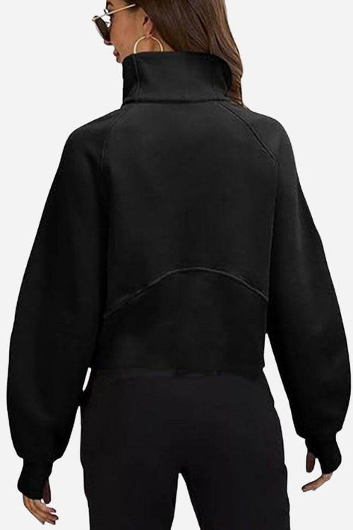 Cozy Oversized Half-Zip Fleece Pullover Sweatshirt