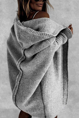 Warm Oversized Hooded Cardigan